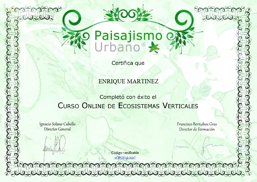Enrique Martinez Certifica que Paisajimo Urbano Enrique Martinez Certifica que Paisajimo Urbano